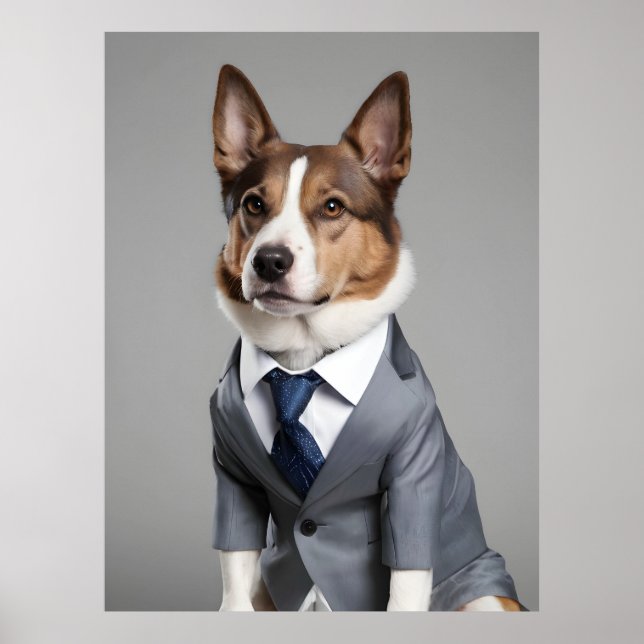 Poster Chien en costume (Devant)