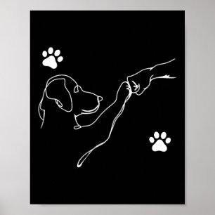 Poster Chien Et Personnes Punir Main Chien Amitié Poing F