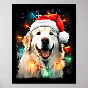 Poster Chien Grands Pyrénées Noël
