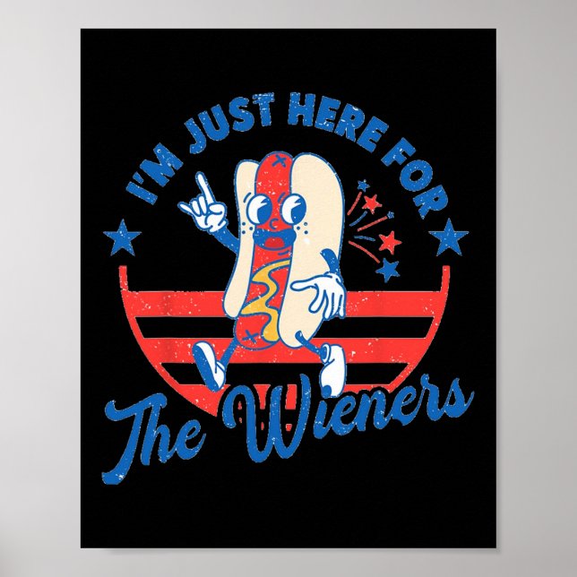Poster Chien Je suis juste là pour les Wieners 4 juillet  (Devant)