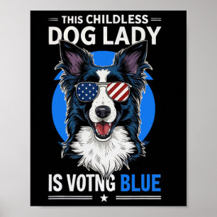 Poster Chien Lady Election 2024 Démocrate Libérale Fémini