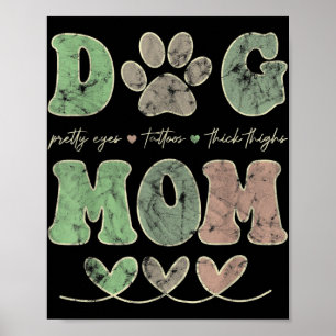 Poster Chien Maman Joli Oeil Tatouages Épaisse Cuisse Drô