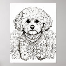 Chien Mandala Couleur adulte