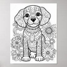 Chien Mandala Couleur adulte