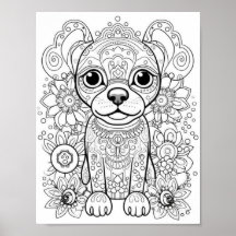 Chien Mandala Couleur adulte