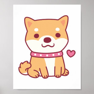 Poster Chien mignon Shiba Inu