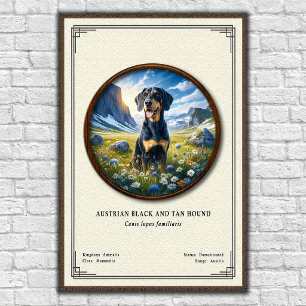 Poster Chien noir et feu autrichien Série de zoologie