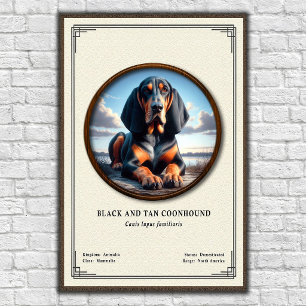Poster Chien noir et feu de race Coonhound Série de zoolo