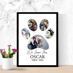 Poster Chien Photo Collage animal de compagnie Memorial P