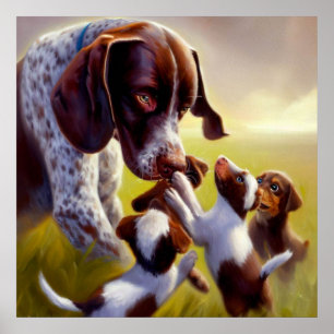 Poster Chien pointeur allemand à pois court