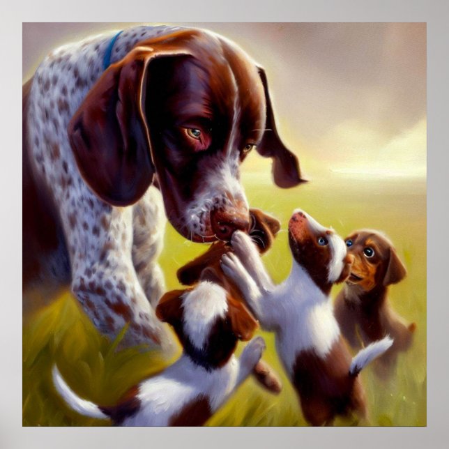 Poster Chien pointeur allemand à pois court (Devant)