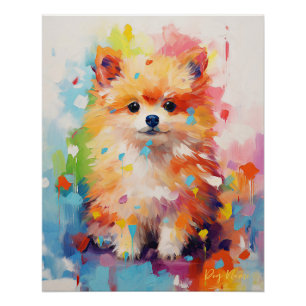 Poster Chien Poméranien Super mignon 005 - Xeno Lucilfe