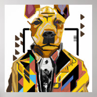 Chien portant un costume : Art numérique