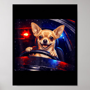 Poster Chien retriever doré drôle conduisant un mème de c