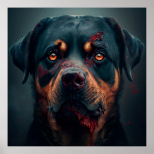 Poster chien rottweiler