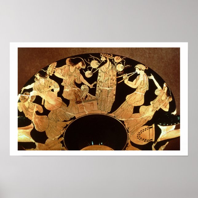 Poster Chien rouge grenier kylix représentant Dionysos et (Devant)