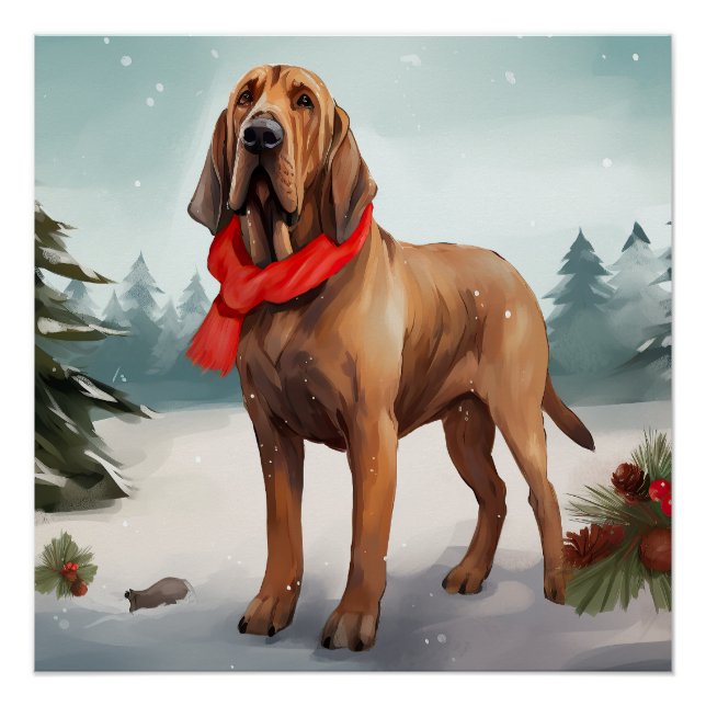Poster Chien sanglant à Noël de neige (Devant)