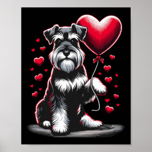 Poster Chien Schnauzer Saint-Valentin Propriétaire de chi