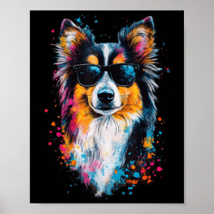 Poster Chien Shetland coloré Chien Cheveux Visage mignon
