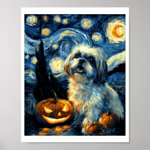 Poster Chien Shih Tzu mignon citrouille de Halloween Jack