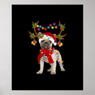 Poster Chien-taureau français Magnifique renne Arbre de N