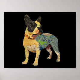 Poster Chien-taureau français peint mignon