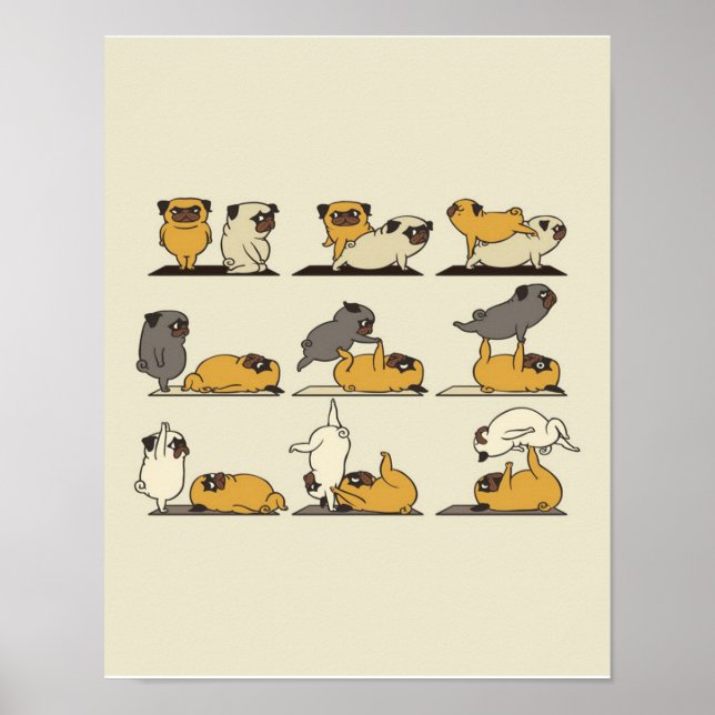 Poster Chien-taureaux français Pots de Yoga | Amateurs de (Devant)