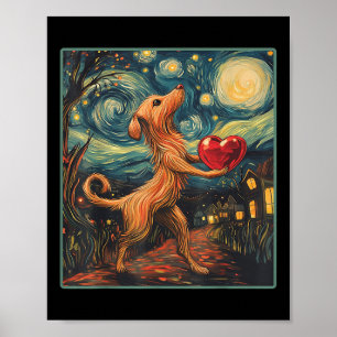 Poster Chien Valentine Starry Nuit Van Gogh Valentines Jo