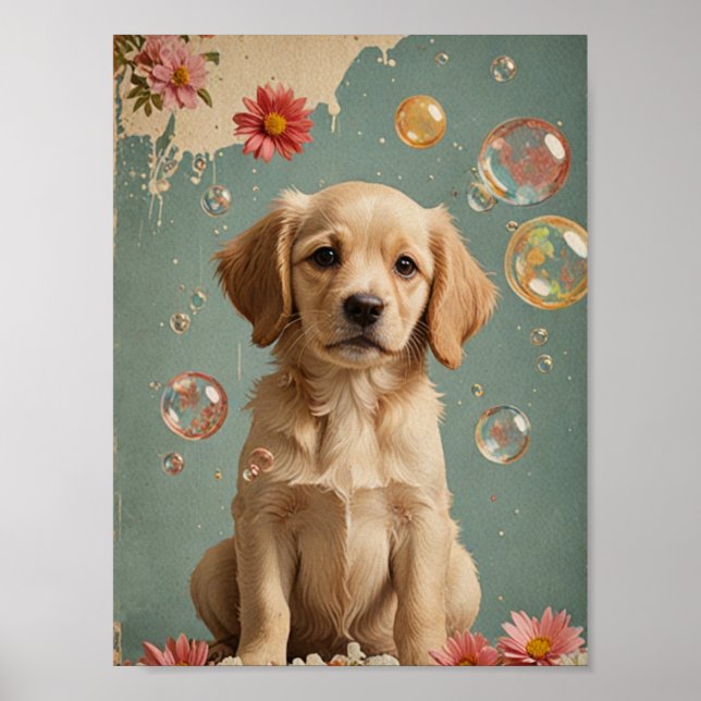 Poster chien vintage (Devant)