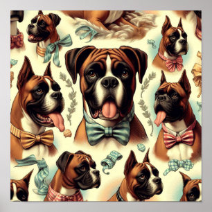 Poster Chien vintage sans soudure