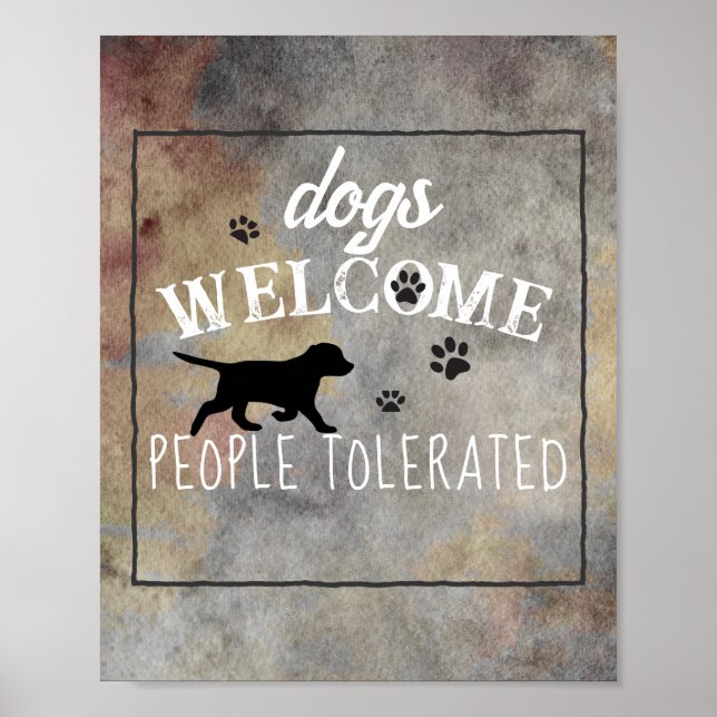 Poster chiens accueil personnes tolérées citation en détr (Devant)