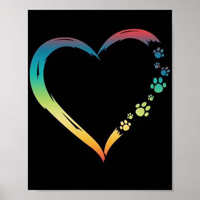 Poster Chiens amusants Chiens Chiens Cardiaques Paws Mama (Devant)