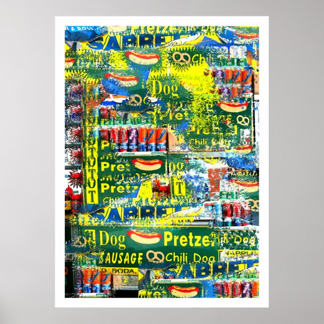 Poster "Chiens chauds NYC" par Urban59 Studio (Devant)