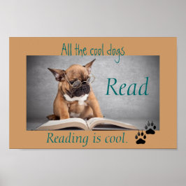 Poster Chiens cool Lire l'affiche d'alphabétisation