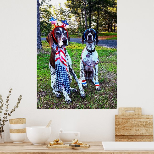 Poster Chiens de fête de célébration patriotique (Cuisine)