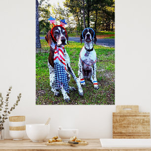 Poster Chiens de fête pour célébration patriotique