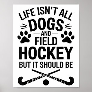 Poster Chiens de hockey sur gazon drôle de hockey sur gaz