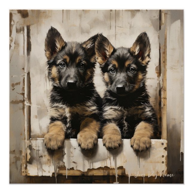 Poster Chiens de marionnettes allemands amicaux 002 - Rai (Devant)