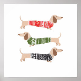 Poster Chiens de marionnettes Chiens de Noël Chandail vac