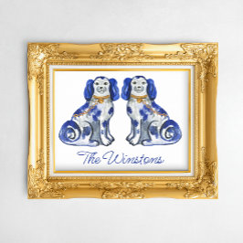 Poster Chiens de Staffordshire aquarelle