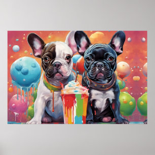 Poster Chiens de taureau français, Milkshake