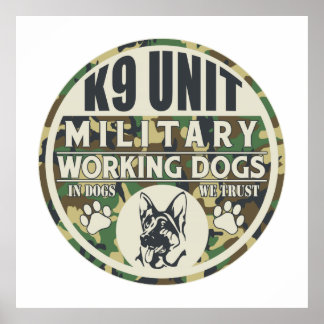 Poster Chiens de travail de l'unité K9 militaire