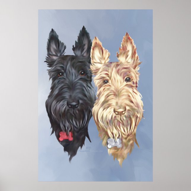 Poster Chiens écossais (Devant)