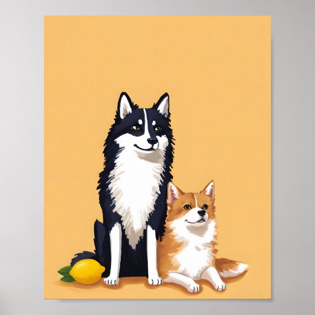Poster chiens et citron (Devant)