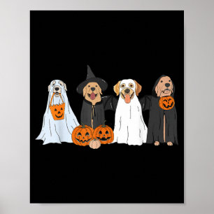 Poster Chiens fantômes de Halloween Chien Labrador noir m