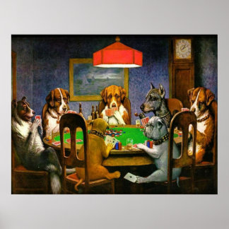 Poster CHIENS JOUER AU POKER Un ami dans le besoin Cassiu