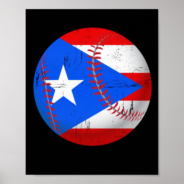 Poster Chiffre de baseball Porto Rico T-Shirt (Devant)