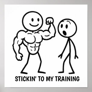 Poster Chiffre de bâton de gym
