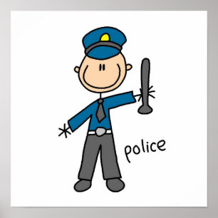 Poster Chiffre de bâton de policier