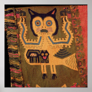 Poster Chiffre de laine d'un jaguar, culture de Paracas